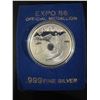 Image 2 : Expo 86 Vancouver Official Medallion .9999 Silver 17g in Presentation Box