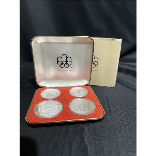 1976 Montreal Olympic 4-Coin Set, .925 Sterling Silver, 2x $10 (48.06g), 2x $5 (24.17g) Coins