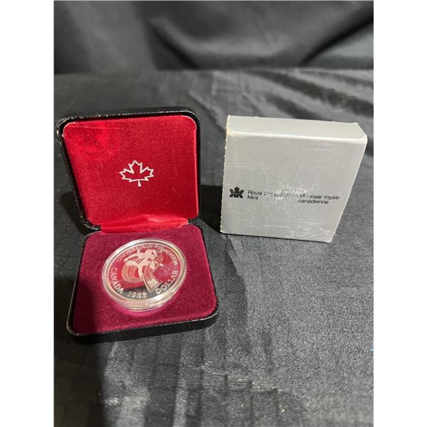 1983 Canada Edmonton Universiade Silver Dollar, .500 Silver, 23.33g, With Case and Box