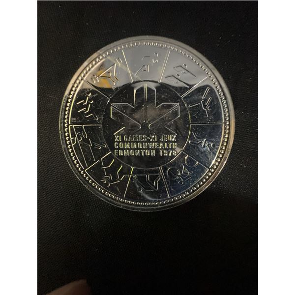 1978 Canada Dollar 23g .500 Silver Coin, XI Commonwealth Games, Queen Elizabeth II
