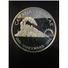 Image 1 : 1986 Canada Vancouver Dollar Coin, 23g .500 Silver, Steam Locomotive, Elizabeth II