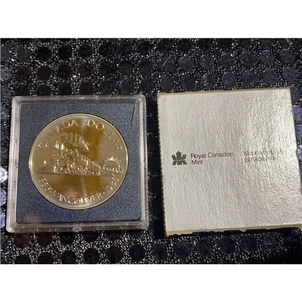 1986-1987 Vancouver Canadian Dollar Coin, 500 Silver, 23.4g, Royal Canadian Mint Case