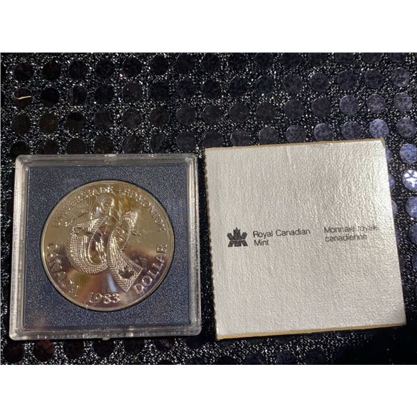 1983 Edmonton Universiade Canada $1 Silver Dollar 500 Silver, 23.4g, Royal Canadian Mint