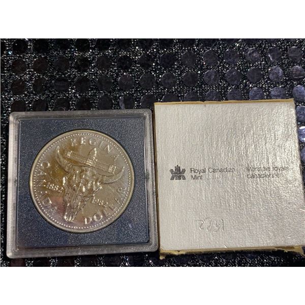 1982-1983 Regina Canada Silver Dollar, 500 Silver, 23.4g, Royal Canadian Mint Case