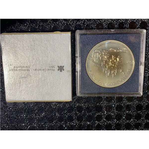 1992 Canada Dollar Coin, 500 Silver, 23.4g, Royal Canadian Mint, With Original Case