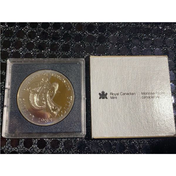 1983 Canada Universiade Edmonton Silver Dollar Coin, 500 Silver, 23.4g, Royal Canadian Mint