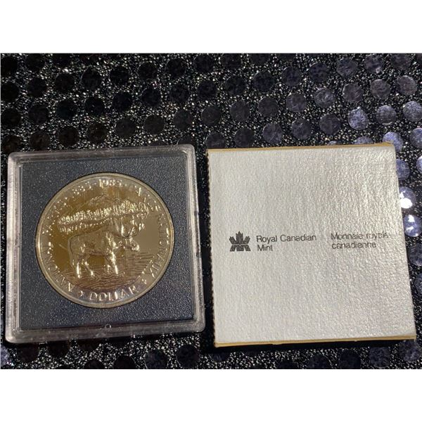 1985 Canada National Parks Moose Silver Dollar, Royal Canadian Mint, .500 Silver, 23.4g