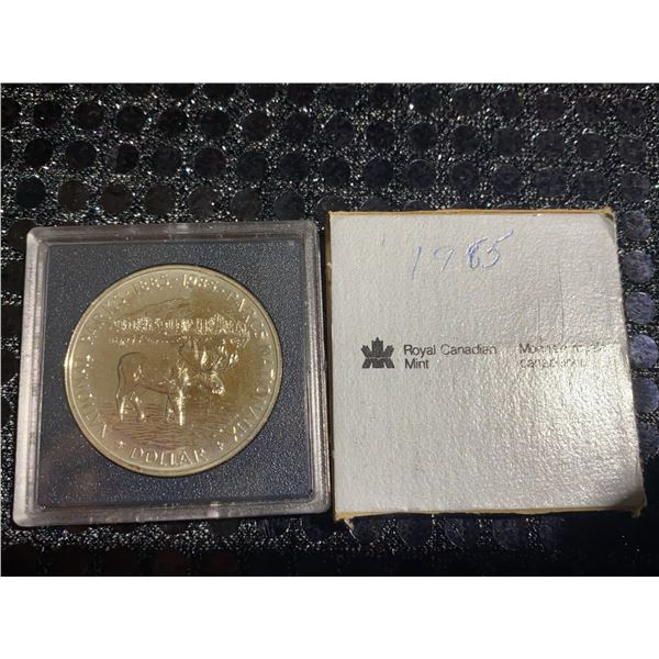 1985 Canada National Parks Centennial Dollar, 500 Silver, 23.4g, Royal Canadian Mint