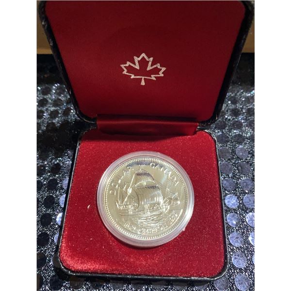Canadian Silver Dollar Le Griffon 23.4g .500 Silver Coin in Case Elizabeth II
