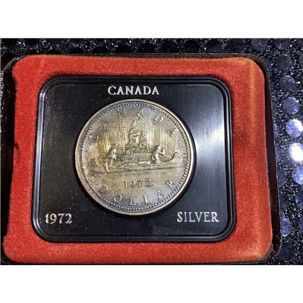 1972 Canada Silver Dollar Coin With Case