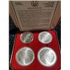 Image 1 : 1976 Montreal Olympic Silver Coin Set, Series IV, Uncirculated, 4 Coins, COA, Case
