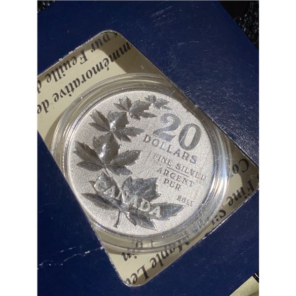 2011 Canada $20 Fine Silver Commemorative Maple Leaf Coin with Box