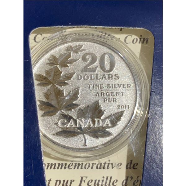 2011 Canada $20 Fine Silver Coin Commemorative Maple Leaf