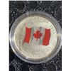 Image 1 : 2015 Canada $25 Fine Silver Coin With Colored Canadian Flag, Queen Elizabeth II