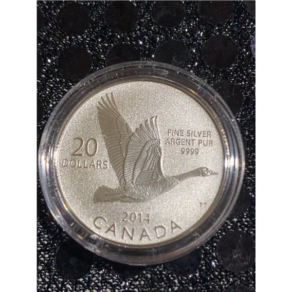 2014 Canada $20 Fine Silver Coin Flying Goose .9999 Elizabeth II
