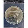 Image 1 : 1985 Canada National Parks Dollar Coin, 500 Silver, Moose Design, Queen Elizabeth II