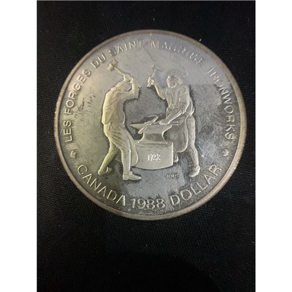 1988 Canada Silver Dollar, Les Forges du Saint-Maurice, .500 Silver, 23g