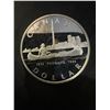 Image 1 : 1984 Canada Dollar, 23g .500 Silver Coin, Toronto Skyline Canoe Design, Elizabeth II Obverse