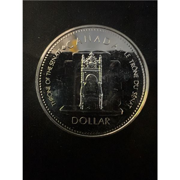 1977 Canada Silver Jubilee Throne of the Senate Dollar, 23g, .500 Silver