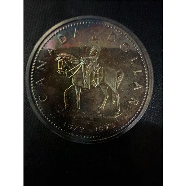 Canada 1973 Silver Dollar 23g .500 Silver RCMP Centennial Queen Elizabeth II Commemorative