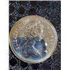 Image 2 : 1980 Canada Dollar Coin, Polar Bear Design, 23g, 500 Silver, Queen Elizabeth II Obverse