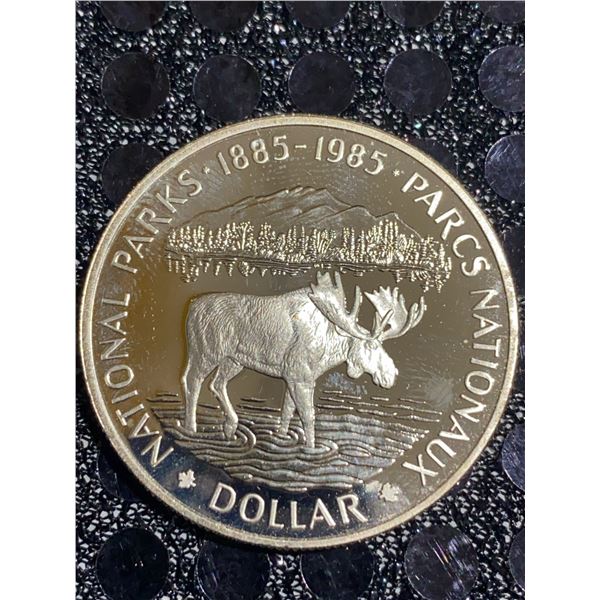 Canada 1985 National Parks Dollar 500 Silver Coin, Moose Design, 23g