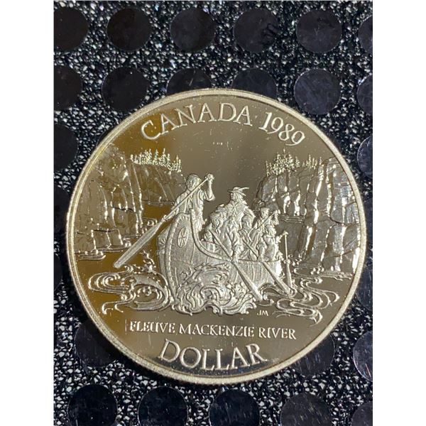 1989 Canada Mackenzie River Dollar, 500 Silver, 23g Commemorative Coin