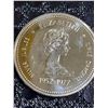 Image 2 : 1977 Canada Silver Jubilee Dollar, 23g .500 Silver, Throne of the Senate, Elizabeth II