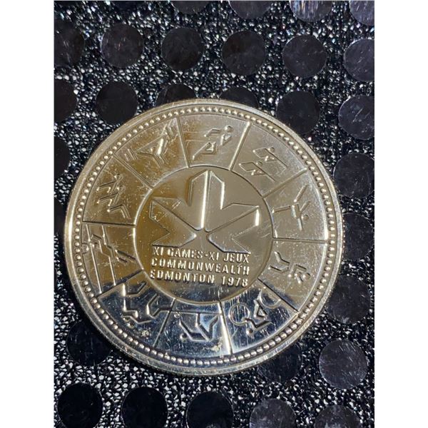 1978 Canada Commonwealth Games Edmonton Dollar Coin, 500 Silver, 23g, Queen Elizabeth II