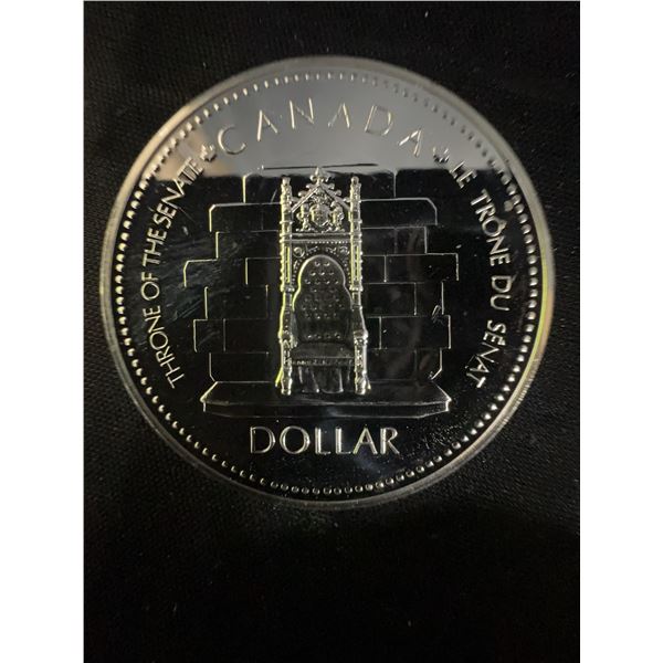 Canada 1952-1977 Silver Jubilee Dollar, .500 Silver, Throne of the Senate, 23g