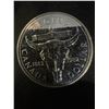 Image 1 : 1982 Regina Canada Dollar 23g .500 Silver Coin, Queen Elizabeth II, Buffalo Skull