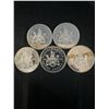 Image 1 : 1971 British Columbia Centennial (5) 115g total .500 Silver Canada Dollar Coins, Queen Elizabeth II
