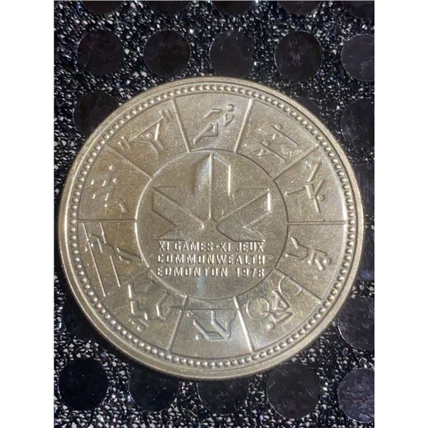1978 Canada Commonwealth Games 1 Dollar Coin, 23g, 500 Silver, Queen Elizabeth II