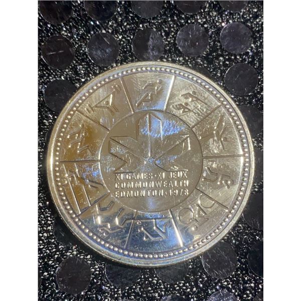 1978 Canada Commonwealth Games Dollar Coin, Queen Elizabeth II, 23g, 500 Silver