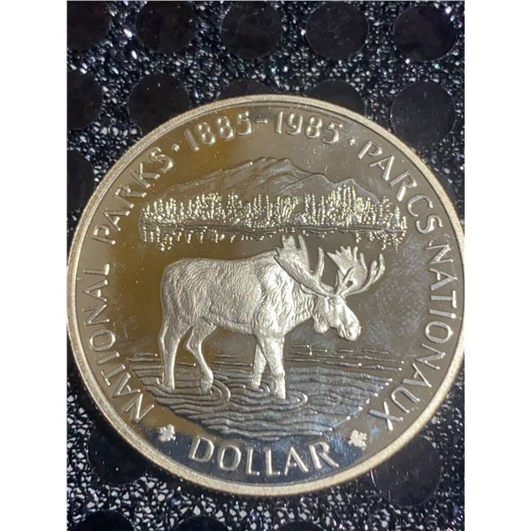 Canada 1985 National Parks Dollar 500 Silver Coin, Queen Elizabeth II, 23g