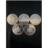 Image 1 : 5 Canada 1971 British Columbia Centennial Dollar 23g .500 Silver Coins, 115g Total Silver