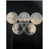 Image 4 : 5 Canada 1971 British Columbia Centennial Dollar 23g .500 Silver Coins, 115g Total Silver