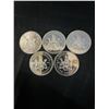 Image 1 : 5 Canada 1871-1971 British Columbia Dollar Coins, 23g .500 Silver Each