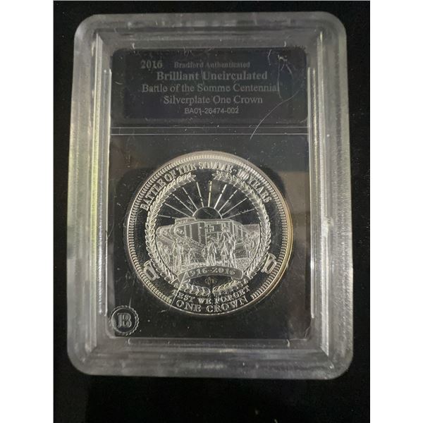 2016 Battle of the Somme Centennial Brilliant Uncirculated One Crown Coin in Case