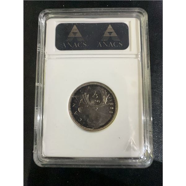 1956 Canada 25 Cent Silver Quarter ANACS MS64, Elizabeth II, Certified