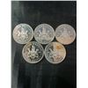 Image 1 : 5 Canada 1871-1971 British Columbia Silver Dollar Coins, 23g .500 Silver Each