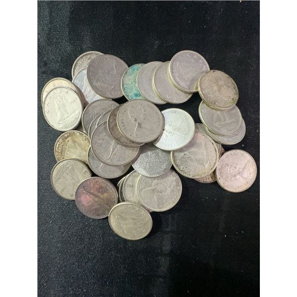 Bag of Canadian .800 Silver Dimes, Total Weight 82g, Mixed Dates, Queen Elizabeth II