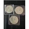 Image 1 : 3 Canadian 1858-1958 Silver Dollars, .800 Silver, 23.3g Each, British Columbia Theme