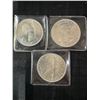 Image 2 : 3 Canadian 1958 British Columbia 23.3g .800 Silver Dollar Coins, Total 69.99g
