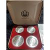 Image 1 : 1976 Montreal Olympic Series IV Track & Field Silver Coin Set, Uncirculated, 4 Coins