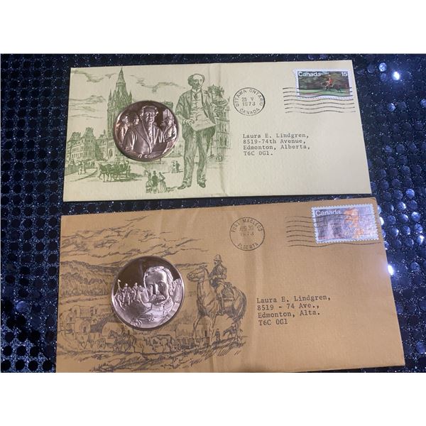 1973 Canada Northwest Mounted Police Act & Force Commemorative Envelopes with Medals