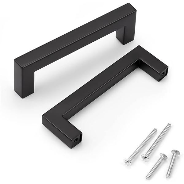 12-Pack Black Cabinet Drawer Pulls/Cabinet Pulls w/ 4" Center/Hole Distance - New