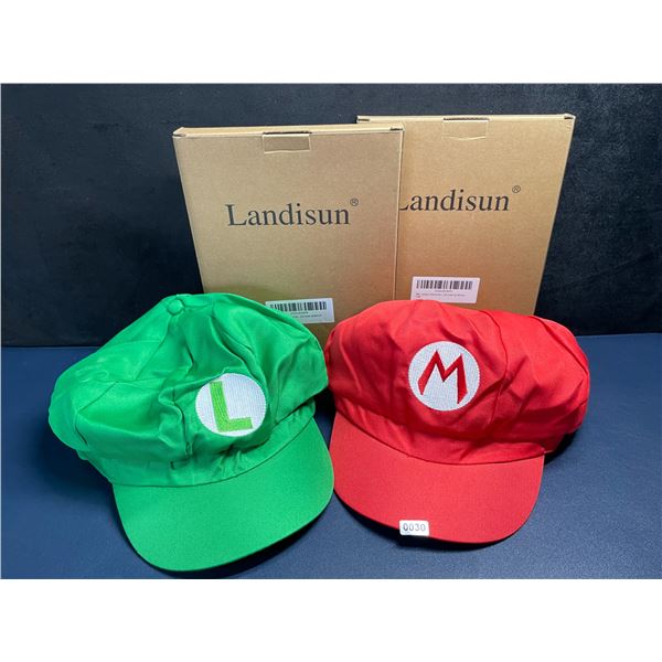 Lot of 4 Mario & Luigi Adult Costume Hats/Cosplay Hats (2x Mario, 2x Luigi) Brand New!