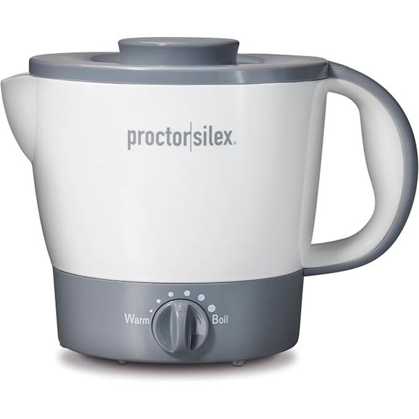 Proctor Silex 32oz Electric Hot Pot (1000W) Adjustable Heat, Non-Stick (White) - Brand New