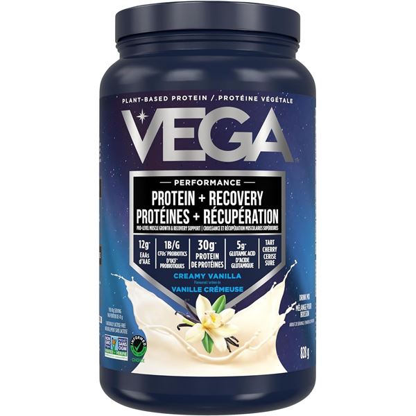 VEGA Sport Performance Protein + Recovery Plant-Based Protein Powder (Creamy Vanilla) 828g - NEW